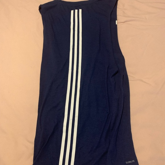 Blue “Three Stripe Life” Adidas Women’s Muscle Tee - Picture 6 of 7